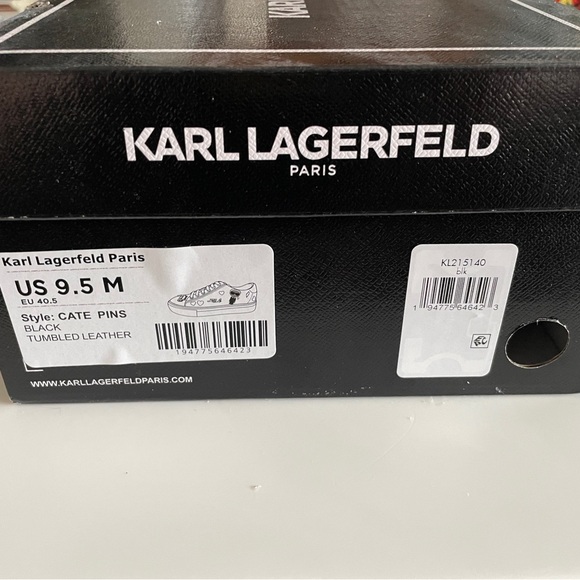 Karl Lagerfeld Black Sneakers with Heart and Cat Accents - Picture 9 of 9